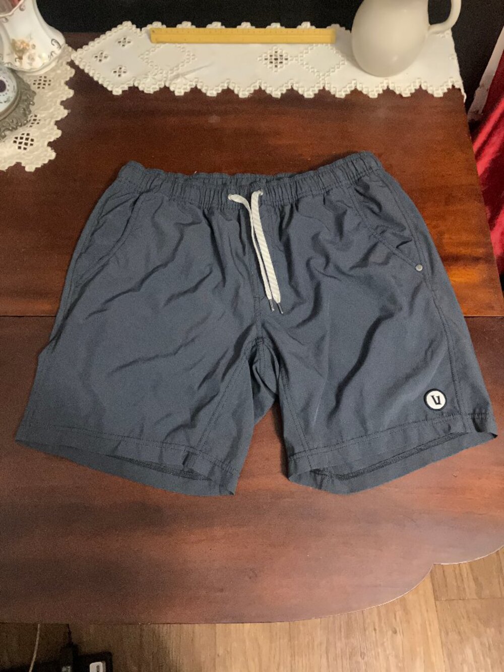 Vuori Kore Gray Shorts with Drawstring